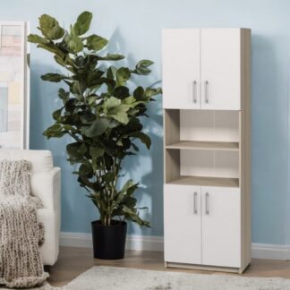 Шкаф с 4 дверями и 2 открытыми полками