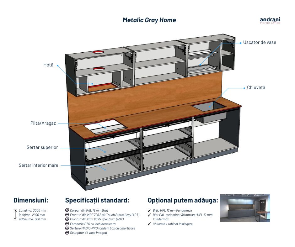 Серийная кухня — METALIC GRAY HOME